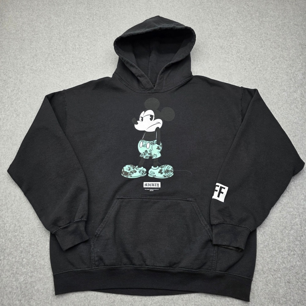 Neff X Disney Mickey‎ Mouse Streetwear Hoodie Adult Large Black Sweatshirt